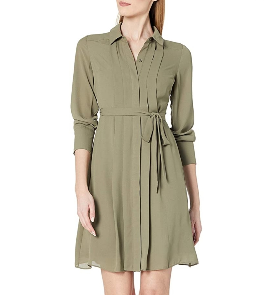 Nanette Lepore Pleated Shirt Dress w Belt